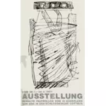 Aankondiging poster voor kunst exposeren in Duitsland